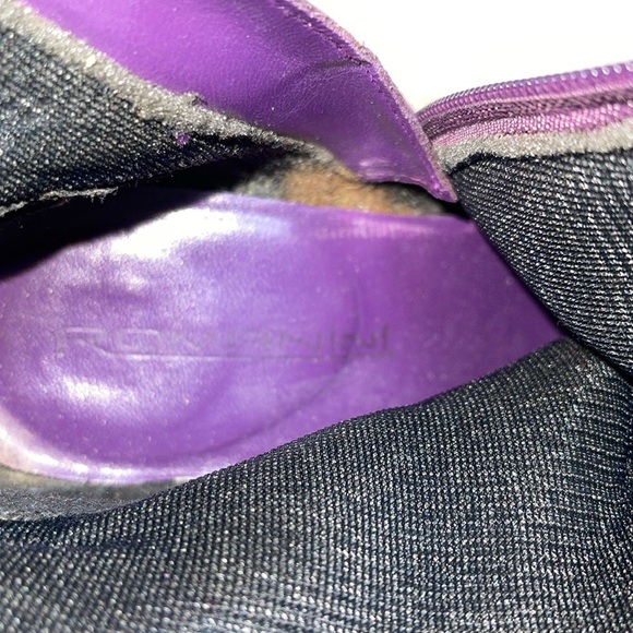 Romenni 80s Vibe Elegant Knee-High Kitten Heel Pointed Toe Boots Suede Snake 36 - Picture 12 of 15